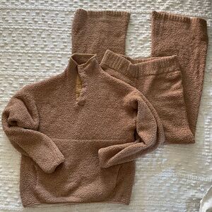 SKIMS Taupe Women's Cowl Neck Sweater Set